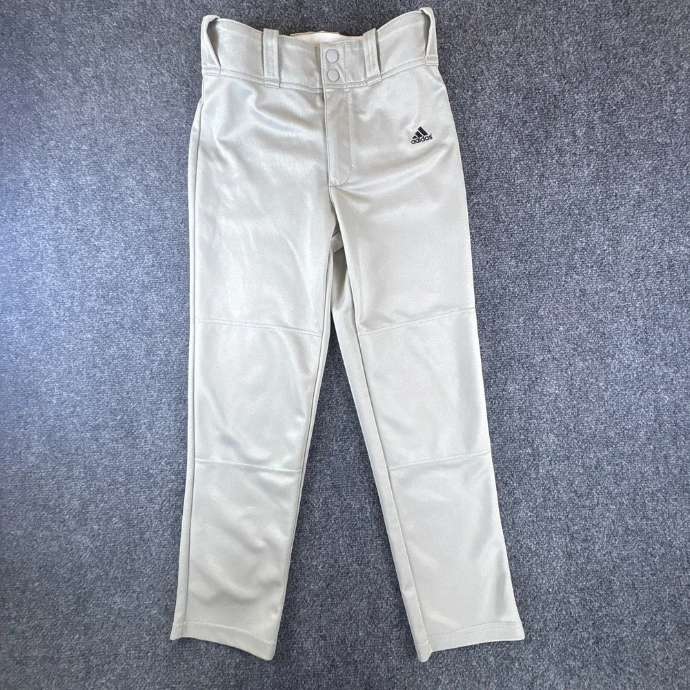 Adidas Climalite Softball Baseball Pants Youth 26x24.5 Gray Logo‎ Straight Leg